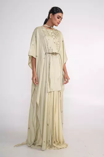 Sage green georgette suit set