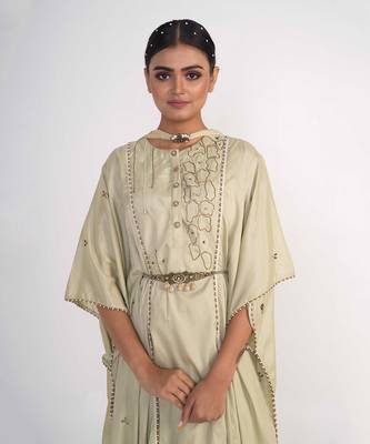 Sage green georgette suit set 5