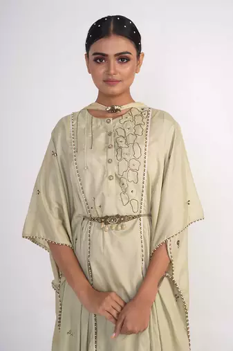 Sage green georgette suit set