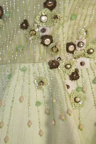 Lime green modal satin peplum set