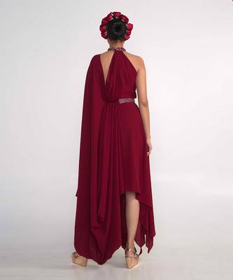Maroon georgette gown 3