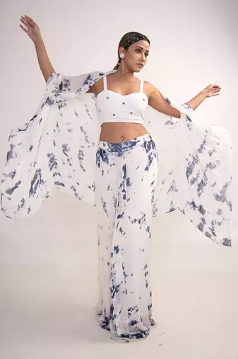 White georgette co ord set