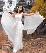 Off White Drape Saree