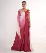 Maroon modal satin jumpsuit