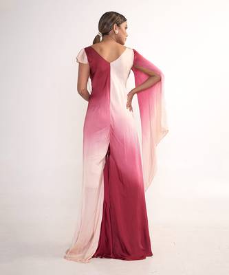 Maroon modal satin jumpsuit 2