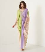 Multi color modal satin kaftaan