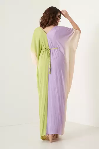 Multi color modal satin kaftaan