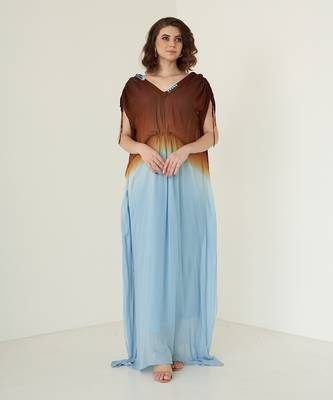 Coffee brown georgette kaftaan 1
