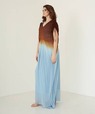 Coffee brown georgette kaftaan 2