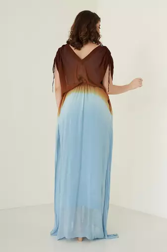 Coffee brown georgette kaftaan