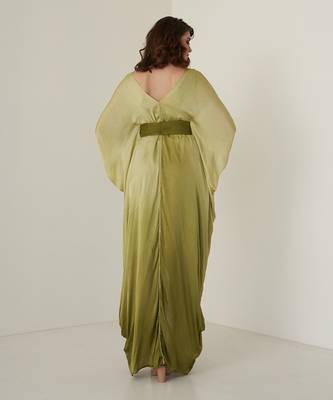 Green modal satin kaftaan 4
