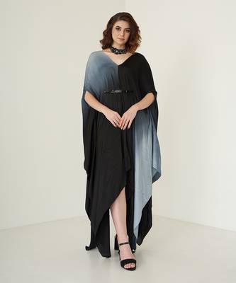 Black modal satin kaftaan 1