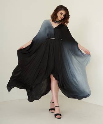 Black modal satin kaftaan 2