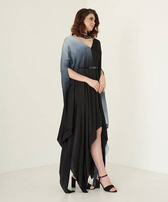Black modal satin kaftaan 3