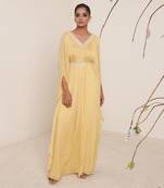 Yellow chiffon kaftaan