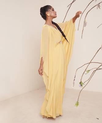 Yellow chiffon kaftaan 2