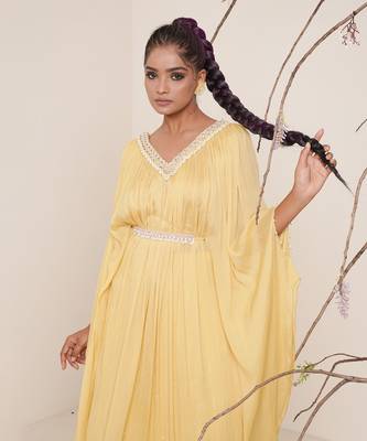 Yellow chiffon kaftaan 4