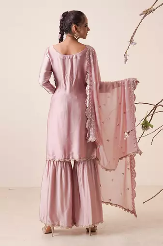 Dull onion modal satin gharara set