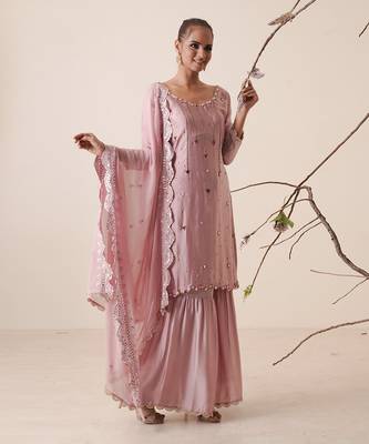 Dull onion modal satin gharara set 3