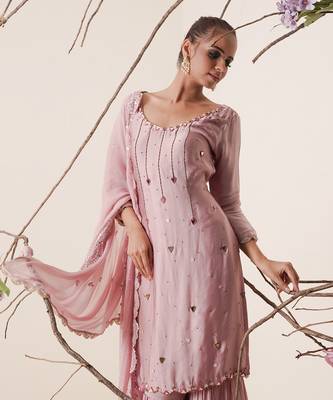 Dull onion modal satin gharara set 4
