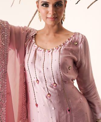Dull onion modal satin gharara set 5