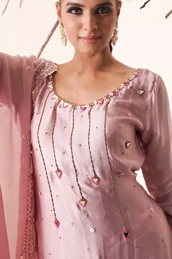 Dull onion modal satin gharara set