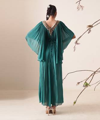 Teal chiffon kaftaan 2