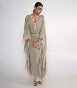 Sage green georgette kaftaan