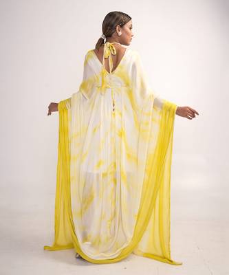 Yellow and white chiffon kaftaan 2
