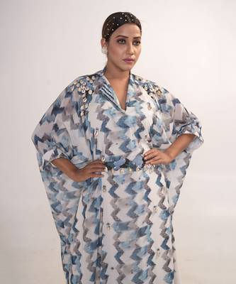 Multicolour georgette kaftaan 7