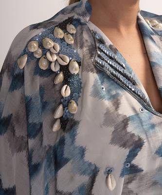 Multicolour georgette kaftaan 9