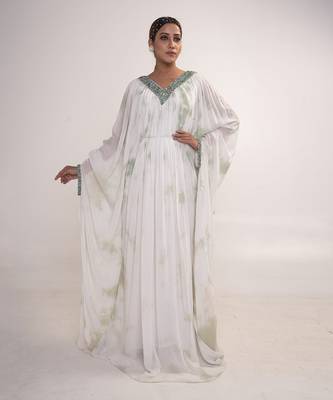 White georgette kaftaan 1