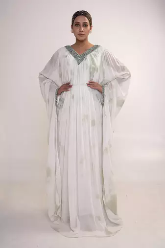 White georgette kaftaan