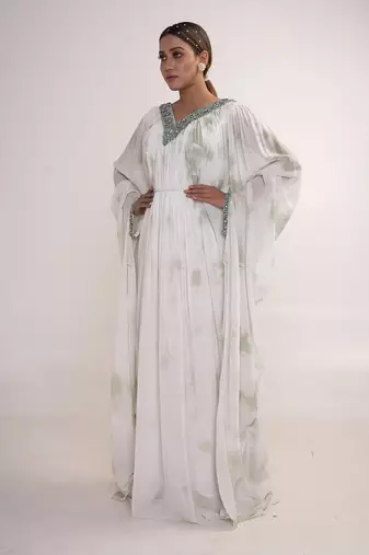 White georgette kaftaan