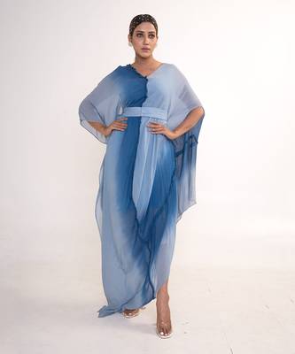 Indigo blue georgette kaftaan 1