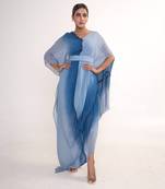 Indigo blue georgette kaftaan