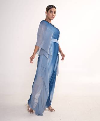 Indigo blue georgette kaftaan 2
