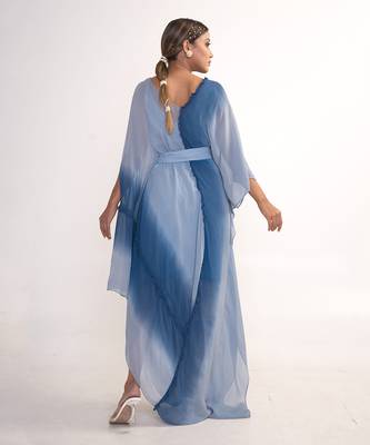 Indigo blue georgette kaftaan 4