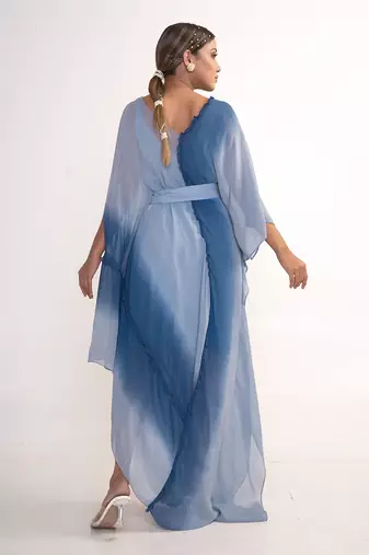 Indigo blue georgette kaftaan