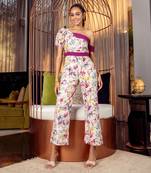 White fleur jumpsuit