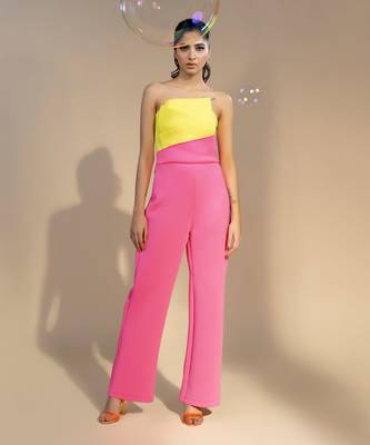 Yellow & pink iris jumpsuit 2