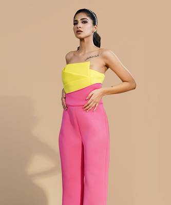 Yellow & pink iris jumpsuit 3