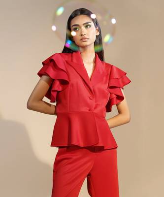 Red themis co ord set 4