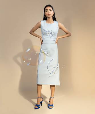 Blue daphne skirt set 1