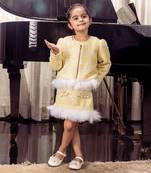 Yellow fourrure jaune jacket