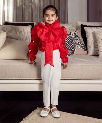 Red little valentinos top 1