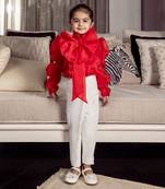 Red little valentinos top