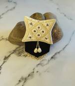 SHADES velvet Black brooch/button with embellishments