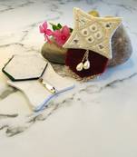 SHADES velvet Maroon brooch/button with embellishments