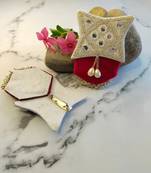 SHADES velvet Pink brooch/button with embellishments